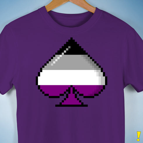 Asexual Pride 8-Bit Pixel Ace of Spades Premium Unisex T-Shirt - Purple